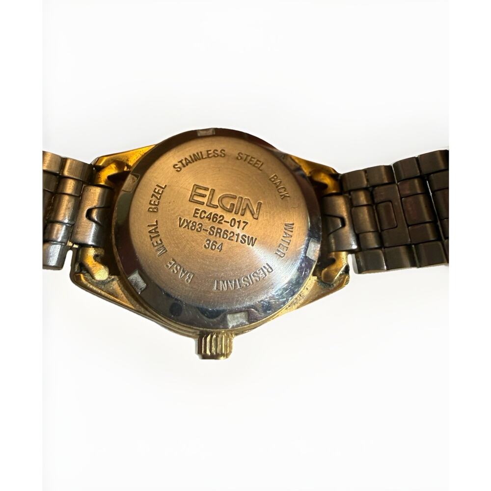 Elgin women’s Gold Tone Small Quartz Watch Day/Date‎ 100ft Water Resistant - Picture 6 of 12